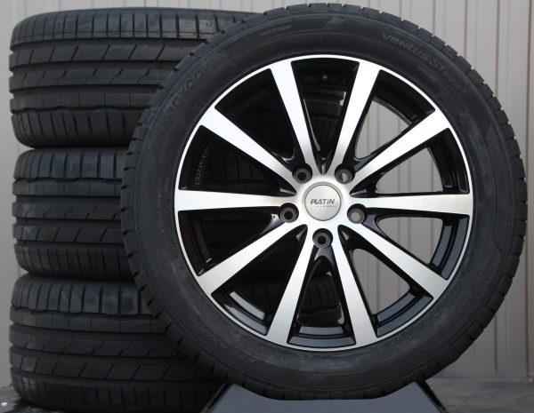 Satz Räder Alufelgen P69 18 Zoll schwarz poliert 255/45 R18 Hankook Winterreifen