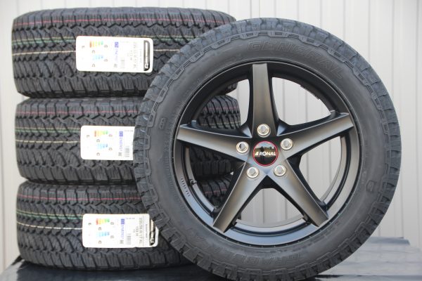 Satz 17 Zoll Kompletträder Ronal R41 schwarz + General Grabber AT3 Off Road All Terrain Reifen