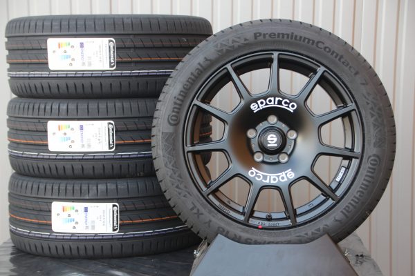 Alufelgen Sparco Terra schwarz 18 Zoll + Continental PremiumContact 7 Sommerreifen
