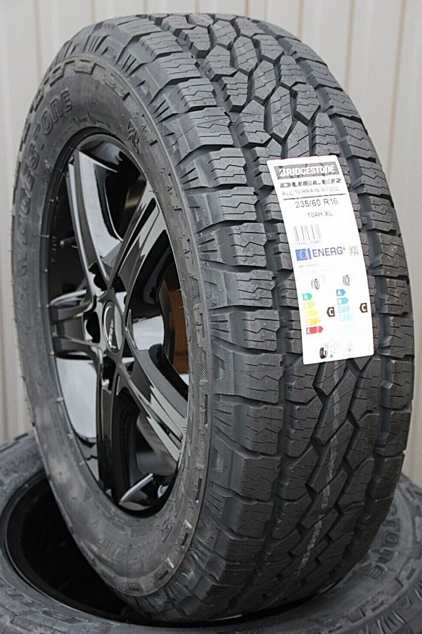 Komplettradsatz Alufelgen Borbet schwarz + 235/60 R16 104H Bridgestone All Terrain Reifen – Bild 3