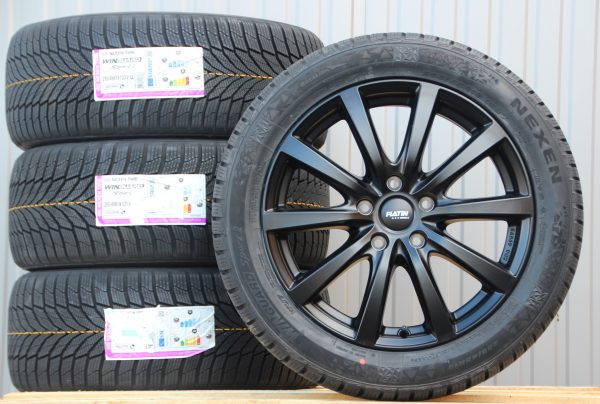 Räder Alufelgen P69 18 Zoll schwarz matt 255/45 R18 Nexen Winterreifen
