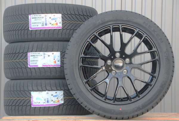 Räder Alufelgen P70 18 Zoll schwarz glanz 255/45 R18 Nexen Winterreifen
