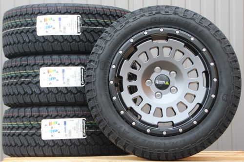 Twin Monotube 17 Zoll mit Ring grau 235 55 17 General AT3 Räder Alufelgen Twin Monotube AT1 Stone mit Ring 17 Zoll + General Grabber AT3 All Terrain Off Road