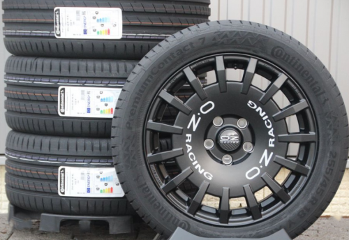 Satz Räder Alufelgen OZ Rally Racing Van schwarz 18 Zoll + Continental PremiumContact 7 Sommerreifen