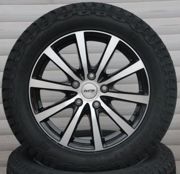Räder Alufelgen Platin P69 schwarz poliert 17 Zoll + General Grabber AT3 All Terrain Off Road Reifen