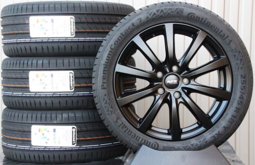 18 Zoll Räder Alufelgen Platin P69 schwarz matt + Continental Sommerreifen