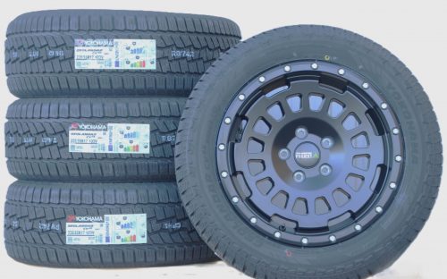 Twin Monotube AT1 KRS schwarz mit Ring 235 55 17 Yokohama G061 Räder Alufelgen Twin Monotube AT1 mit Anfahrschutzring 17 Zoll + Yokohama G-061 Allwetterreifen