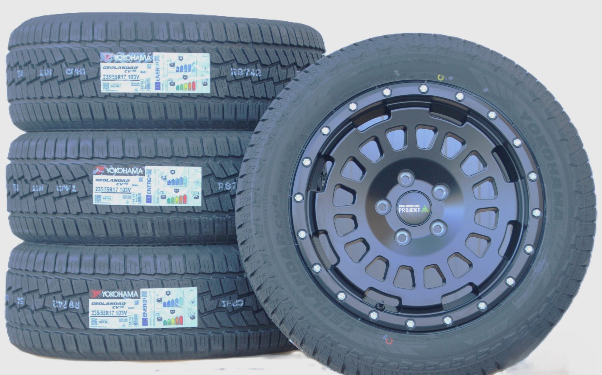 Räder Alufelgen Twin Monotube AT1 mit Anfahrschutzring 17 Zoll + Yokohama G-061 Allwetterreifen