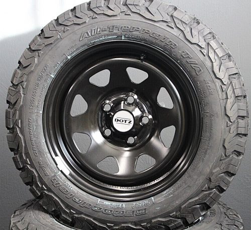 Komplettradsatz Dotz Dakar Stahlfelgen schwarz + 215/65 R16 103S BF Goodrich All Terrain TA KO2 Off Road Reifen