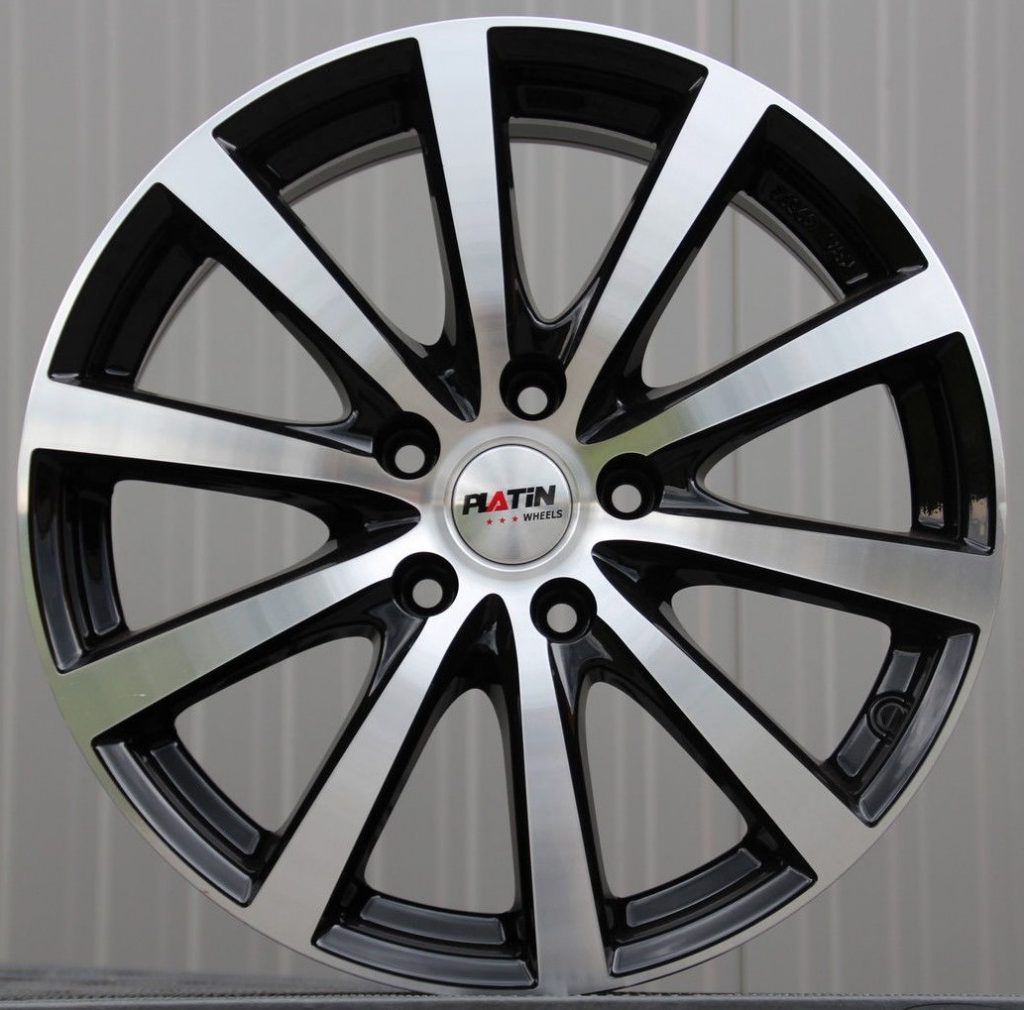 Satz Alufelgen Platin P69 17 Zoll schwarz poliert 7,5x17 ET51