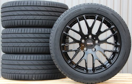 P70 black glossy 255 45 18 Hankook Ventus Evo 18 Zoll Räder Alufelgen Platin P70 black glossy + Hankook Sommerreifen 255/45 R18 103Y