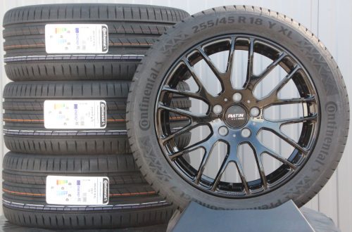 P70 black glossy KRS CTI SR I (1) 18 Zoll Räder Alufelgen Platin P70 black glossy + Continental Sommerreifen 255/45 R18 103Y
