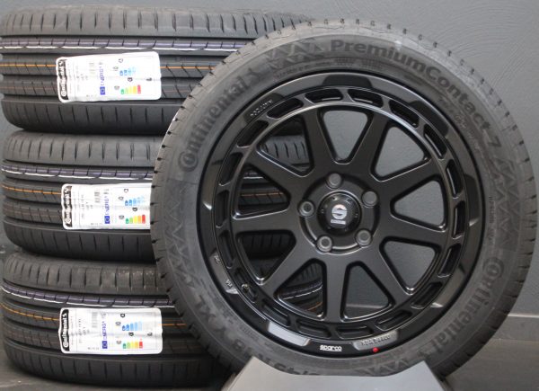 18 Zoll Räder Alufelgen Sparco Gravel schwarz + Continental Sommerreifen