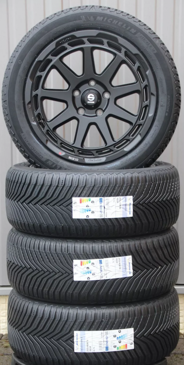 Räder Sparco Gravel schwarz 18 Zoll Alufelgen + Michelin Allwetterreifen - Image 2