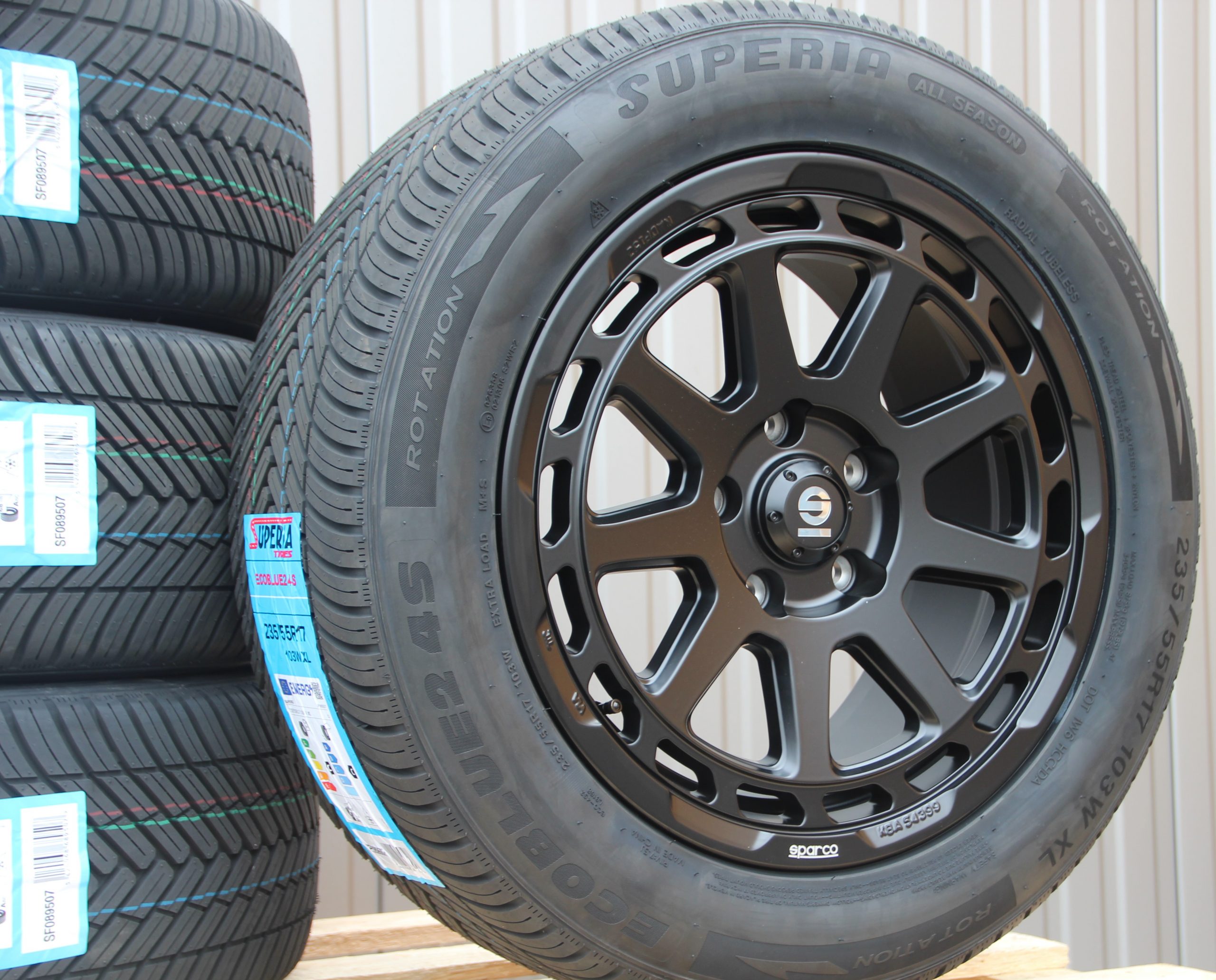 Räder Alufelgen Sparco Gravel schwarz 17 Zoll + Allwetterreifen – Bild 2