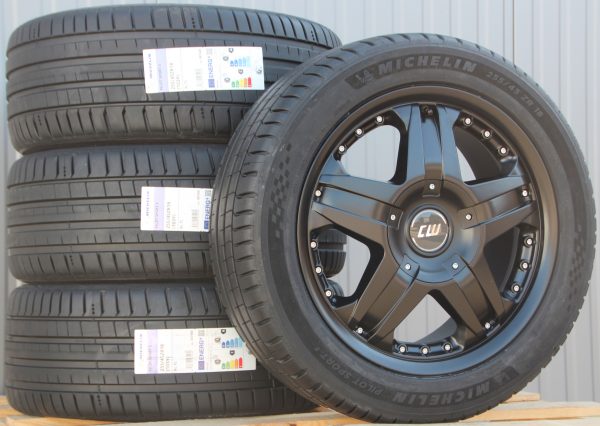 Satz 18 Zoll Räder Alufelgen Borbet CWB schwarz + Michelin Sommerreifen