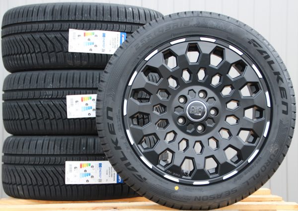 Räder Alufelgen MSW99 schwarz 18 Zoll Alufelgen + Falken Allwetterreifen 255/45 R18