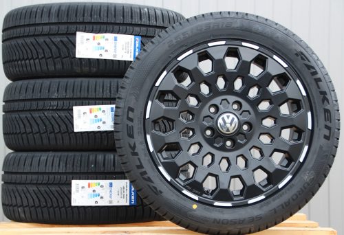 Räder MSW99 schwarz matt Lip polished 18 Zoll Alufelgen + 235/50 R18 101V Winterreifen
