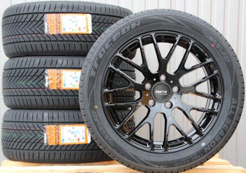 P70 black glossy 255 45 18 Tracmax Trac Saver Räder Alufelgen Platin P70 18 Zoll schwarz + 255/45 R18 103W Allwetterreifen