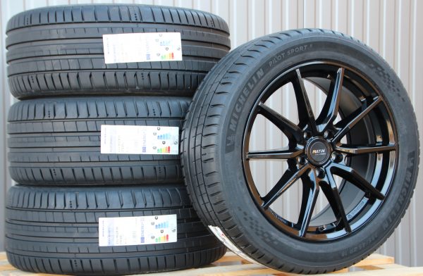 Satz 18 Zoll Räder Alufelgen Platin P109 schwarz + Michelin Sommerreifen – Bild 2