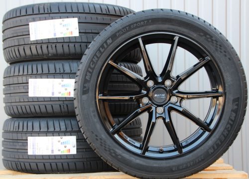 Satz 18 Zoll Räder Alufelgen Platin P109 schwarz + Michelin Sommerreifen