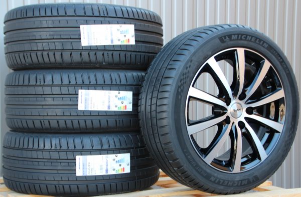Satz 18 Zoll Räder Alufelgen Platin P69 schwarz poliert + Michelin Sommerreifen - Image 2