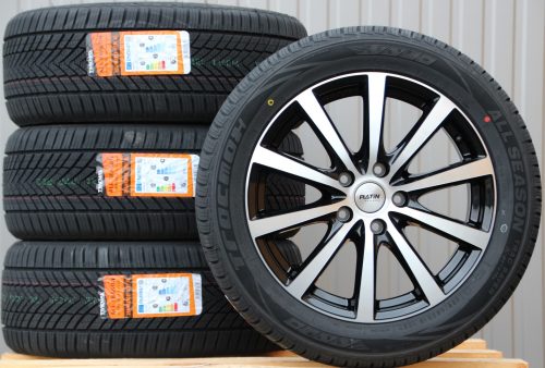 Räder Alufelgen P69 18 Zoll schwarz poliert 255/45 R18 Allwetterreifen