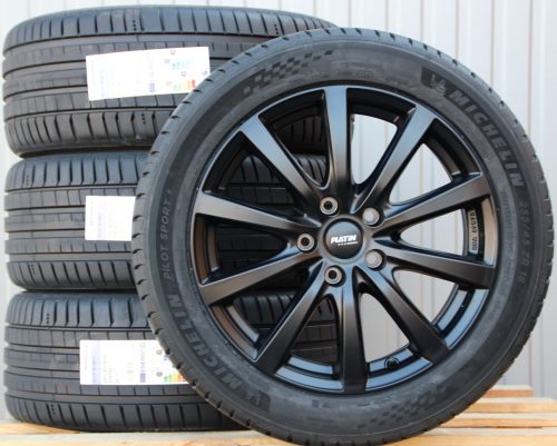 Satz 18 Zoll Räder Alufelgen Platin P69 schwarz + Michelin Sommerreifen