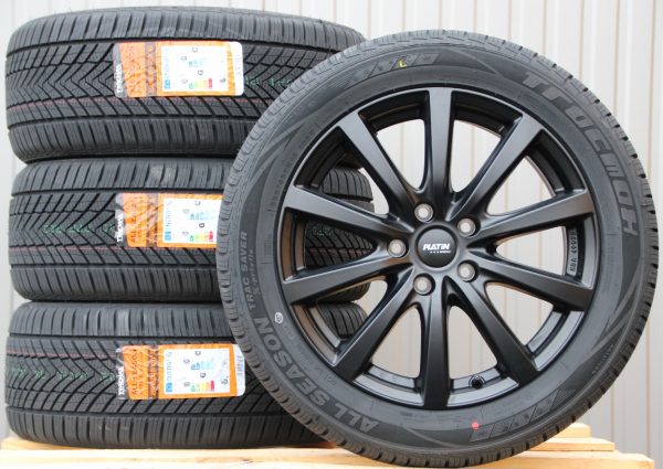 Räder Alufelgen P69 18 Zoll schwarz matt 255/45 R18 Allwetterreifen