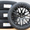 Satz 18 Zoll Räder Alufelgen Platin P70 schwarz + Falken Allwetterreifen