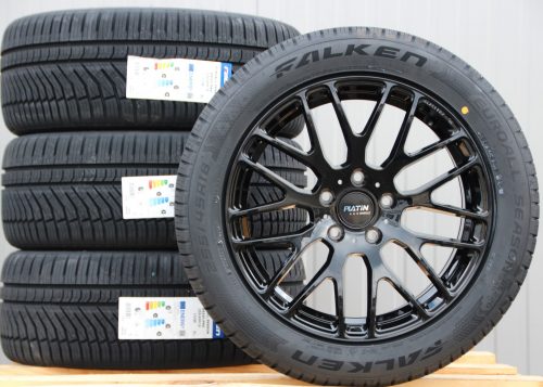 Satz 18 Zoll Räder Alufelgen Platin P70 schwarz + Falken Allwetterreifen 255/45 R18 103W