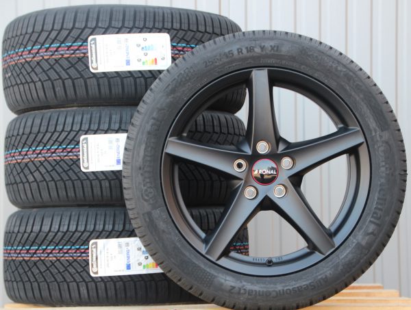 18 Zoll Räder Ronal R41 Trend schwarz Alufelgen + Continental Allwetterreifen