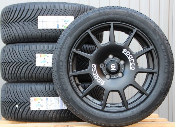 Satz 18 Zoll Räder Alufelgen Sparco Terra schwarz + Michelin Allwetterreifen