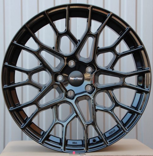 Räder Supermetal Cell 20 Zoll Alufelgen glanz schwarz + 275/35 R20 102Y Continental Allwetterreifen