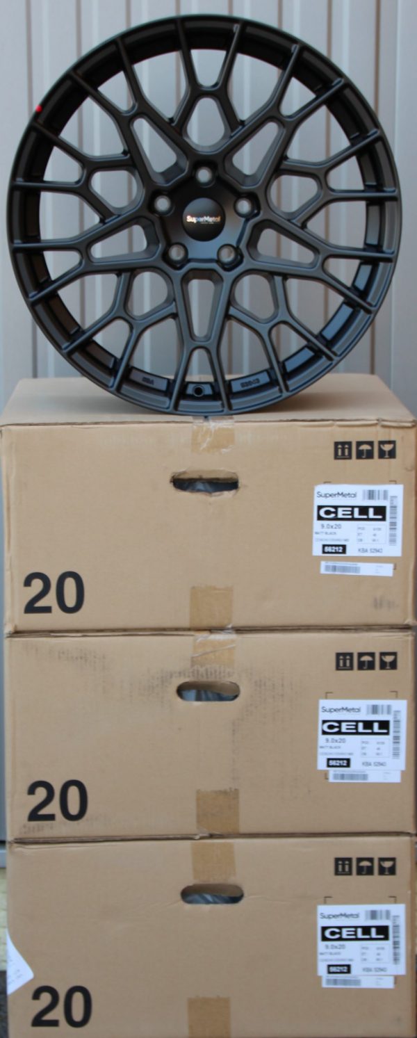 Alufelgen SuperMetal Cell 9x20 ET45 schwarz matt – Bild 3