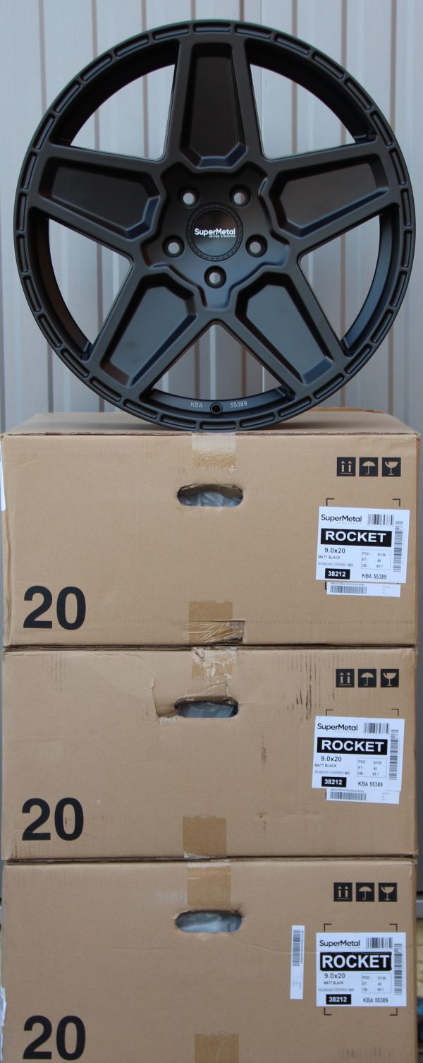 Alufelgen SuperMetal Rocket 9x20 ET45 schwarz matt – Bild 5