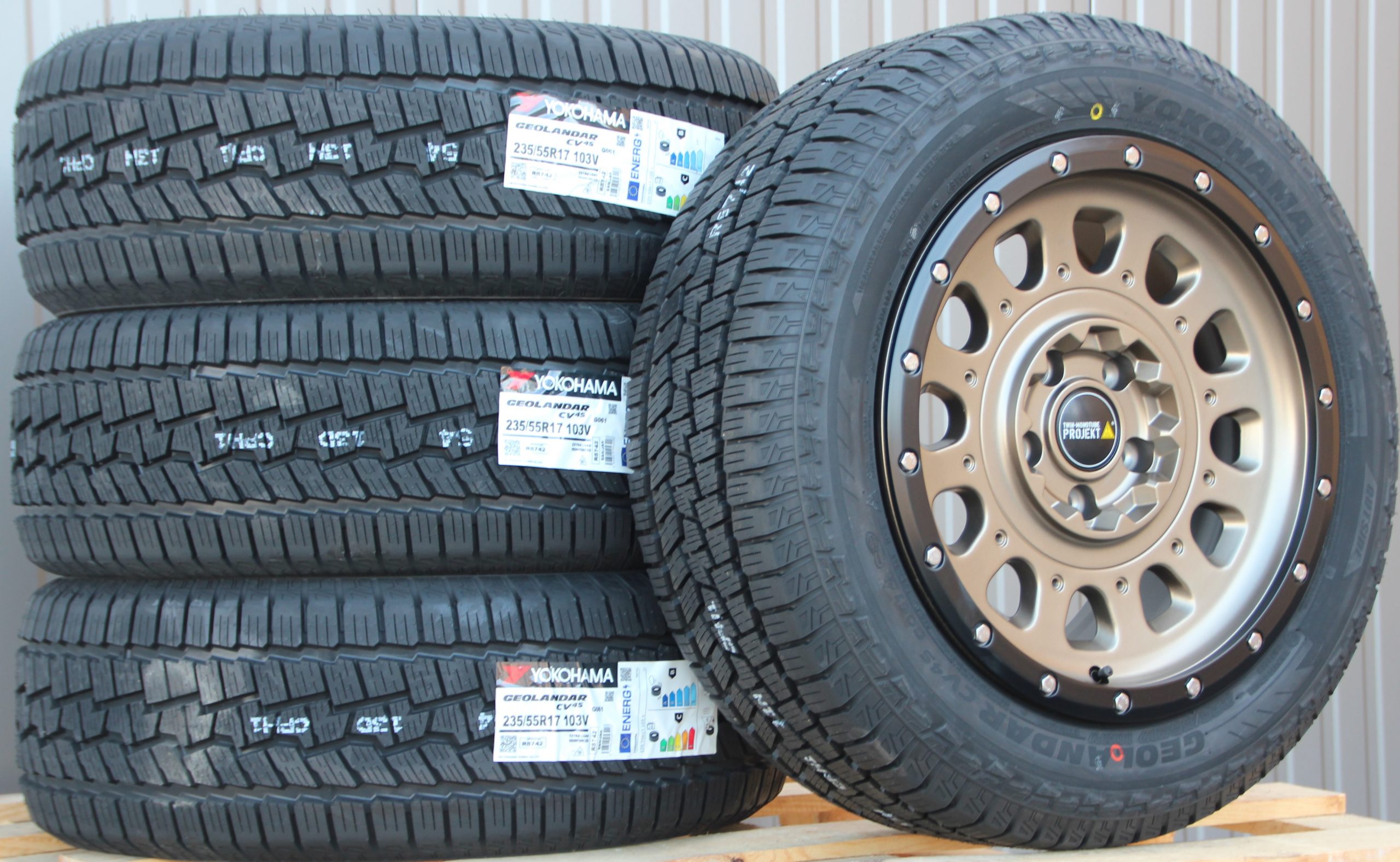 Räder Alufelgen Twin Monotube AT3 Terra mit Anfahrschutzring 17 Zoll + Yokohama G-061 Off Road Allwetterreifen – Bild 2