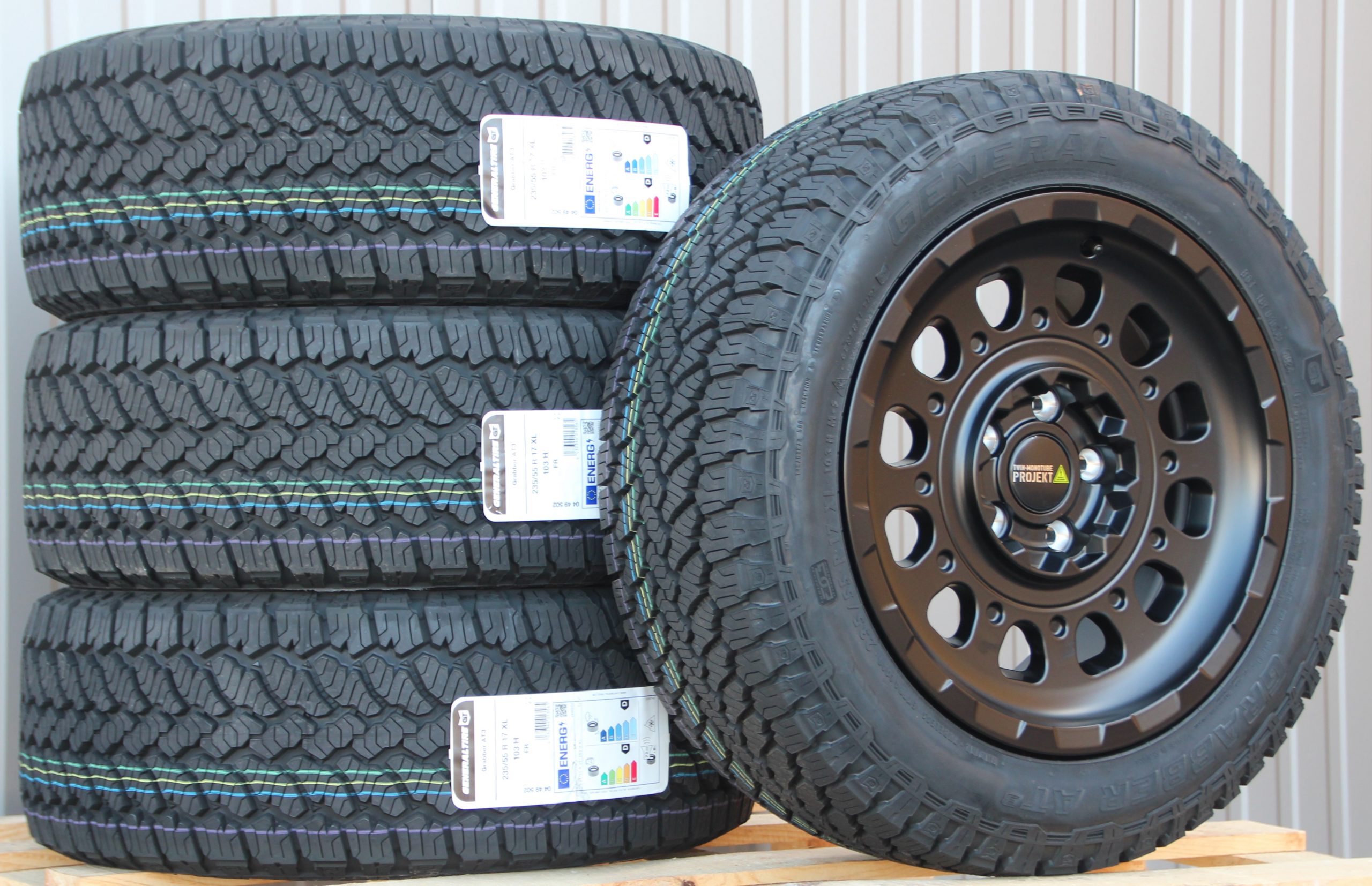 Räder Alufelgen Twin Monotube AT3 schwarz 17 Zoll + General Grabber AT3 All Terrain Off Road – Bild 2