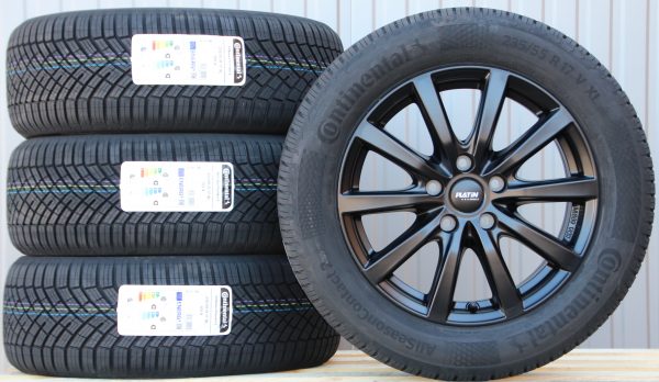 Räder Alufelgen Platin P69 schwarz 17 Zoll + Continental Allwetterreifen