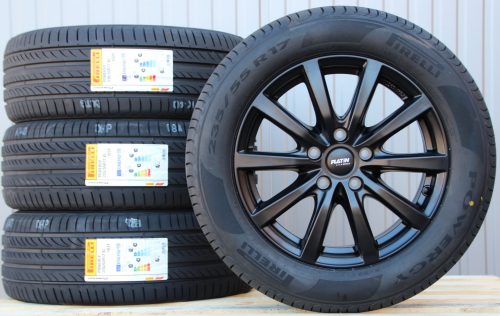 Räder Alufelgen Platin P69 schwarz 17 Zoll + Pirelli Sommerreifen 235/55 R17 103Y