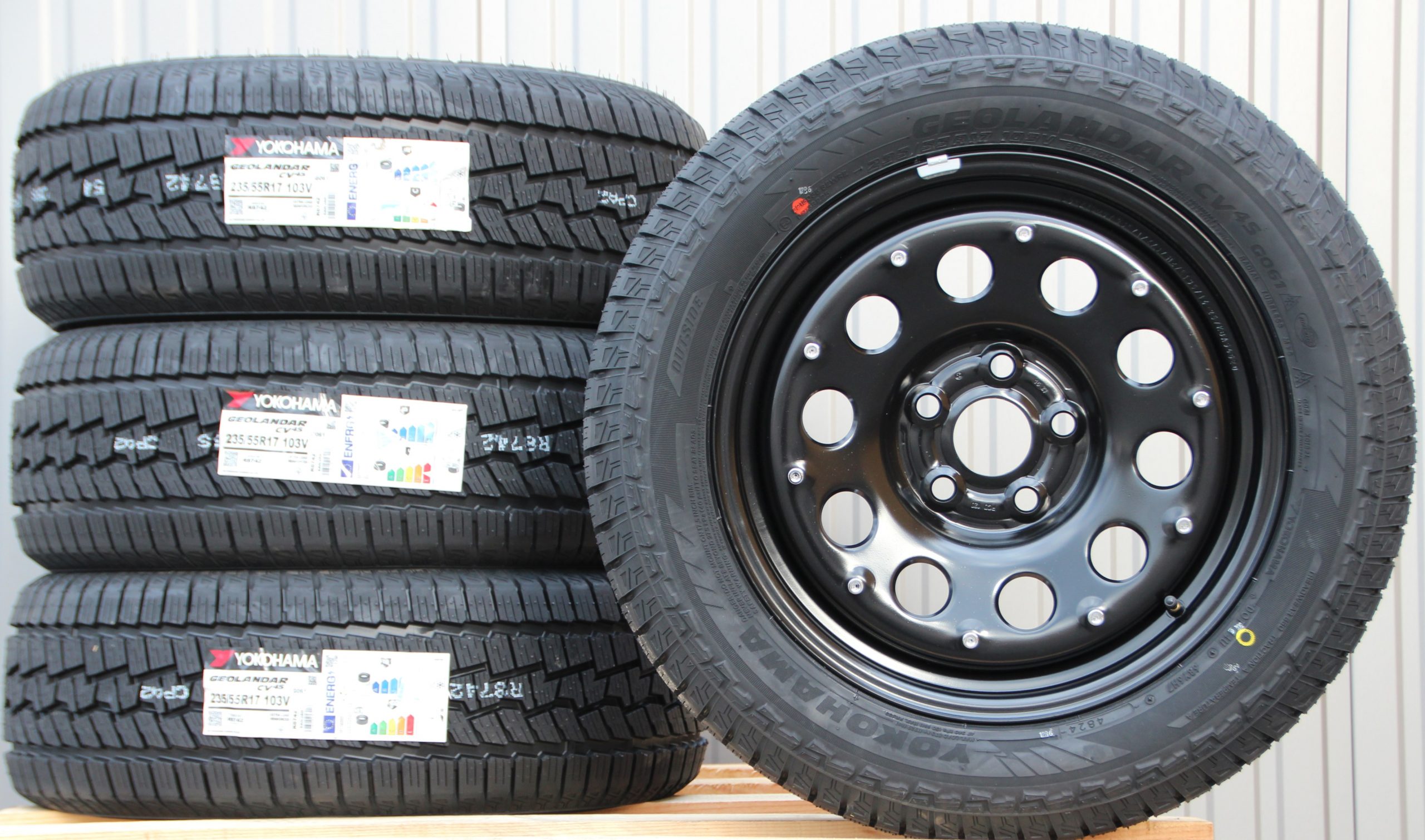 Räder Stahlfelgen Dotz Modular schwarz 17 Zoll + Yokohama Geolandar G-061 Allwetterreifen