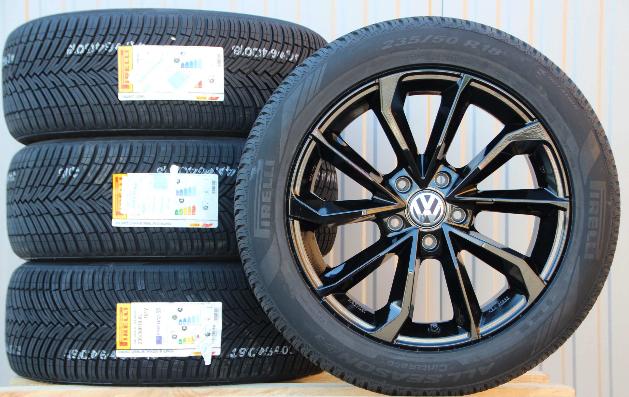 Räder MSW42 schwarz 18 Zoll Alufelgen + Pirelli Allwetterreifen – Bild 3