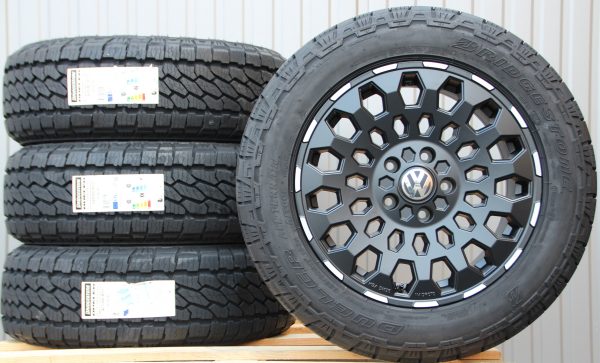 Räder Alufelgen MSW99 schwarz poliert 17 Zoll + Bridgestone Dueler AT-002 All Terrain Off Road