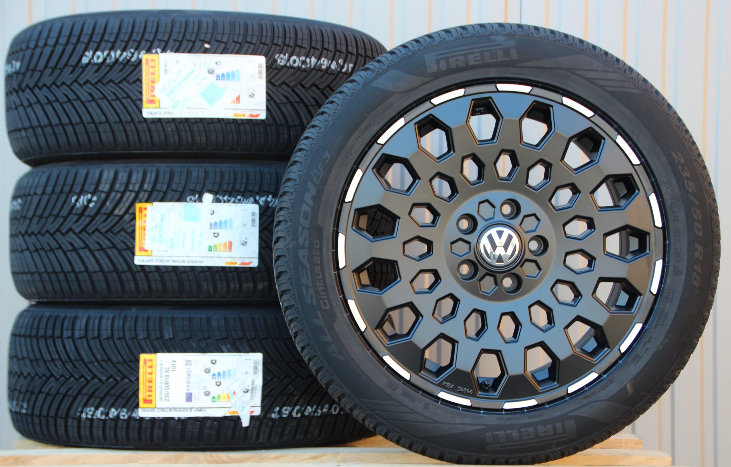 Räder MSW99 schwarz 18 Zoll Alufelgen + Pirelli Allwetterreifen – Bild 3