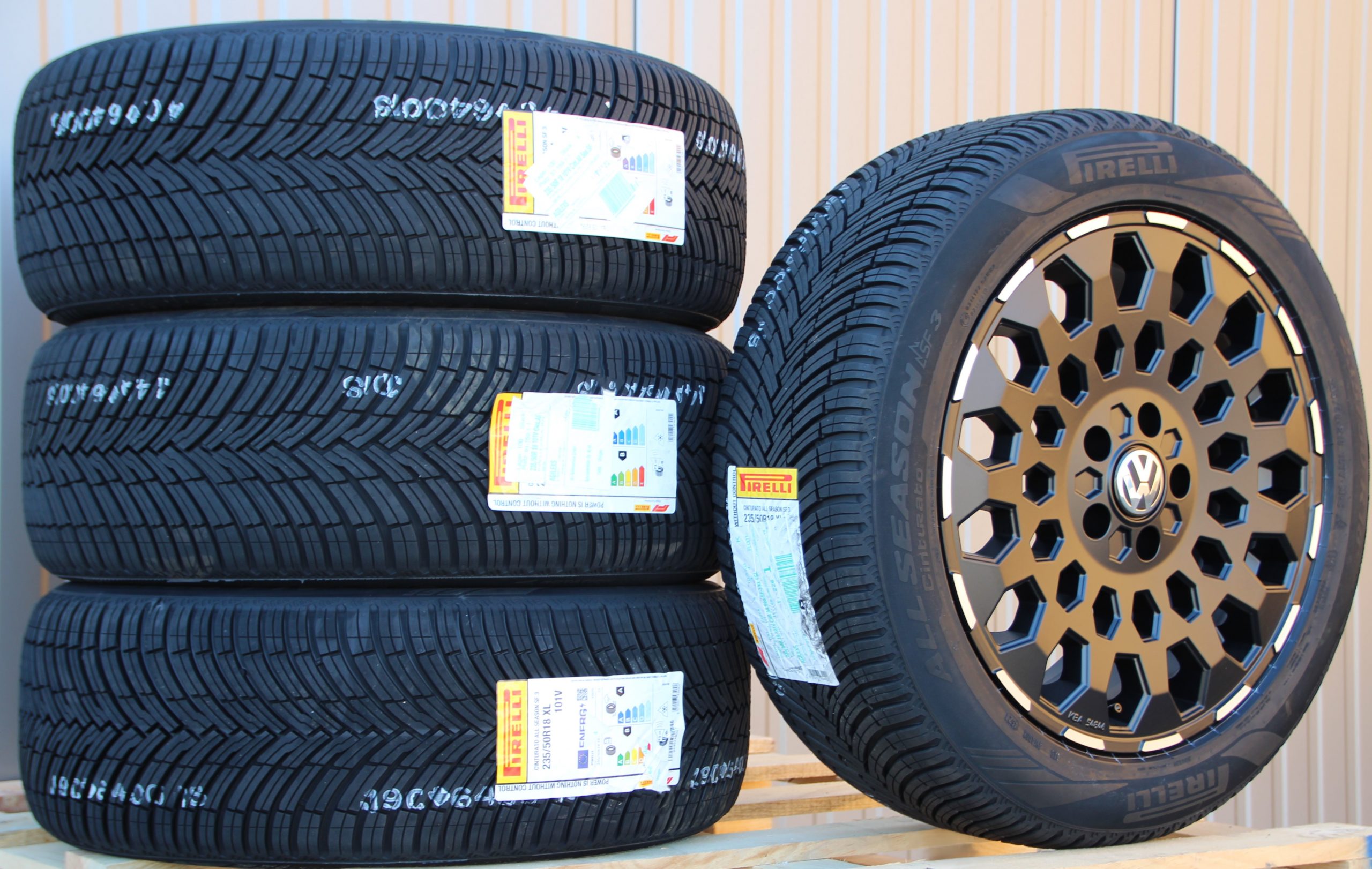 Räder MSW99 schwarz 18 Zoll Alufelgen + Pirelli Allwetterreifen – Bild 4