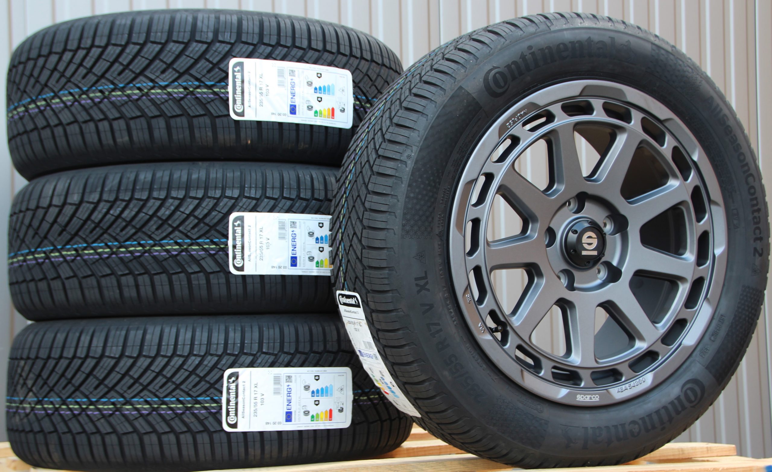 Räder Alufelgen Sparco Gravel grau 17 Zoll + Continental Allwetterreifen – Bild 2