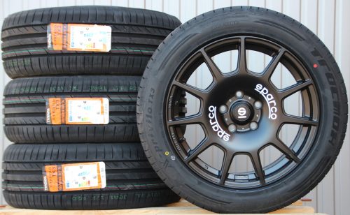 Satz 18 Zoll Räder Alufelgen Sparco Terra schwarz + Sommerreifen 235/50 R18 101Y
