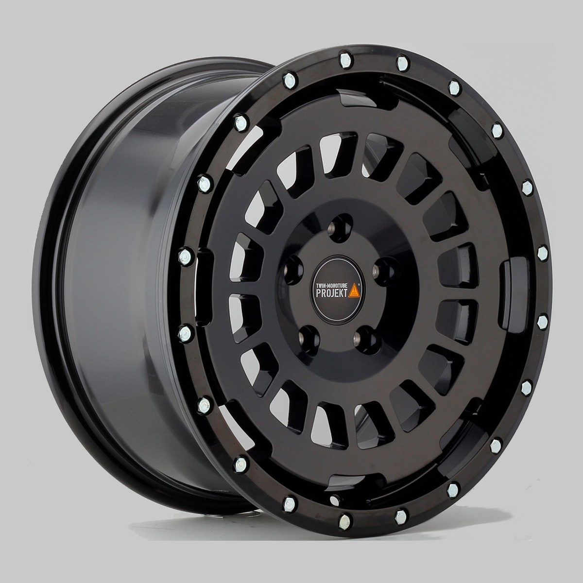 Alufelgen Twin Monotube Projekt AT1 8x17 ET40 mit Anfahrschutz schwarz seidenmatt