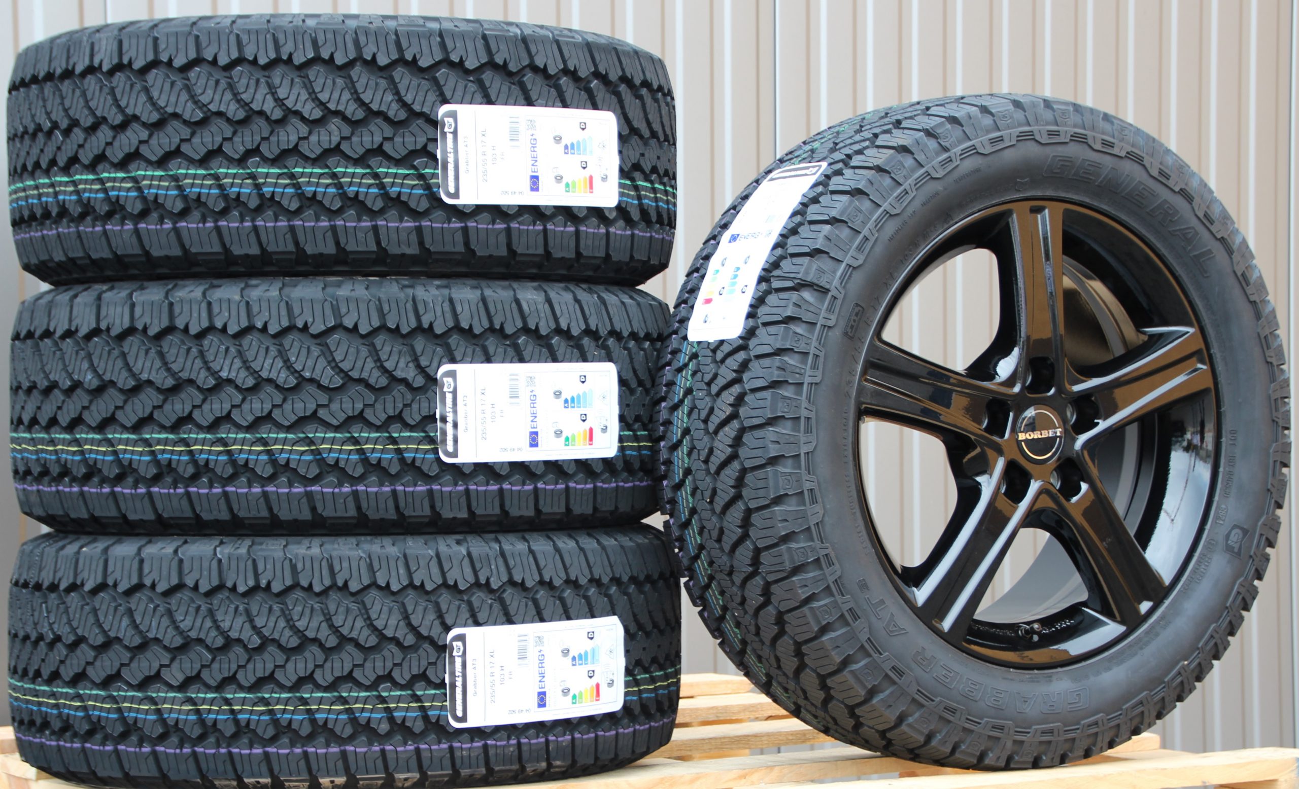 Räder Alufelgen Borbet CWD 17 Zoll schwarz + General Grabber AT3 All Terrain Off Road Reifen – Bild 2