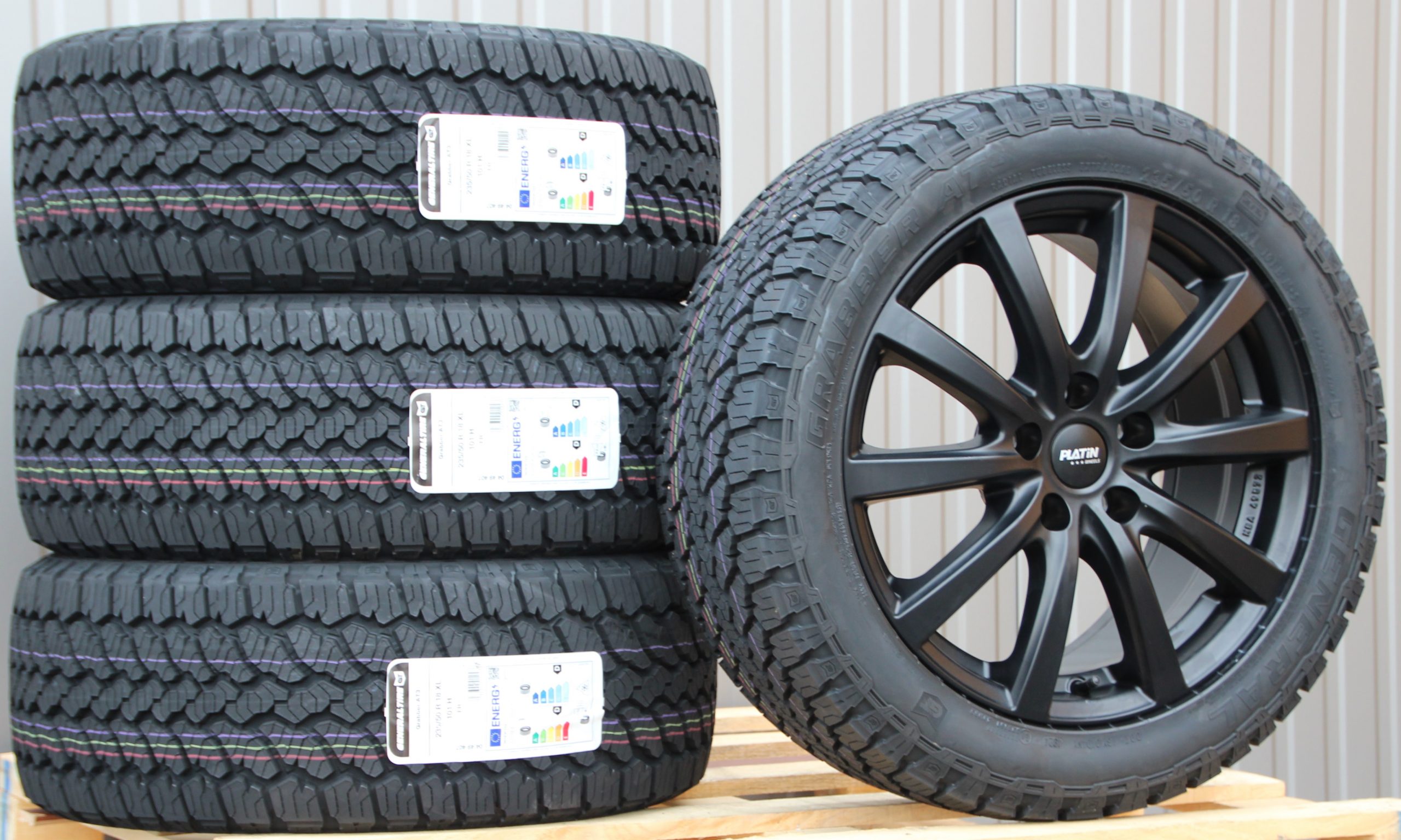 18 Zoll Räder Alufelgen Platin P69 schwarz + General Grabber AT3 All Terrain mit ABE – Bild 3